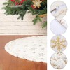 Christmas Tree Skirt, Round Shape Christmas Tree Stand, Snowflake White,