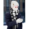 Aneco Winter Warm Sets Buffalo Plaid Scarf Knitted Beanie Hat