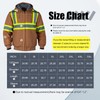 Sicalobo Men's High Visibility Work Jacket, Reflective Waterproof Cashmere Lining