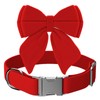 Asvin Velvet Dog Collar - Adjustable Dog Bow Tie Metal