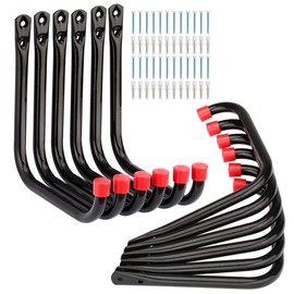 Garage Storage Ladder Hook, 12 Pack Heavy Duty Utility Hooks, 6.7Inch Garden Tool Organization Hanger by Naikozmo Black