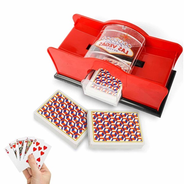 LinamHoz Manual Card Shuffler 2 Deck, Easy Hand Cranked System