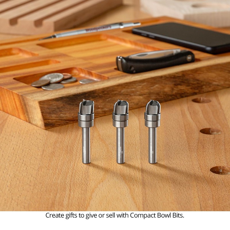 Ultra-Shear Compact Bowl Router Bits, 8MM Shank, 2MM Radius, 3