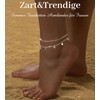 ZHESHY Pack of 2 Anklets Gold Silver for Women 18k