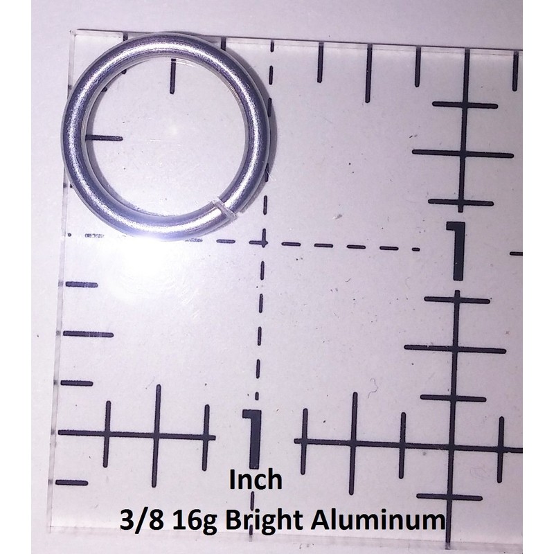 Black Anodized Aluminum Jump Rings 100 3/8 16g Saw Cut