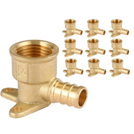 GUOFIS PEX Fitting 3/4" Drop Ear Elbow,10Pack Pex 3/4 Inch x 3/4 Inch Female NPT Drop Ear Elbow,PEX F1807 Crimp Brass Fittings(PEX1807169)