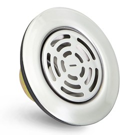 Highcraft 97I3 Flat Stainless Steel RV Mobile Shower Strainer - Drain Assembly for Kitchen or Laundry Sinks