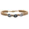 Tan Woven Bracelet with Miraculous Medal Charm Beads | Great