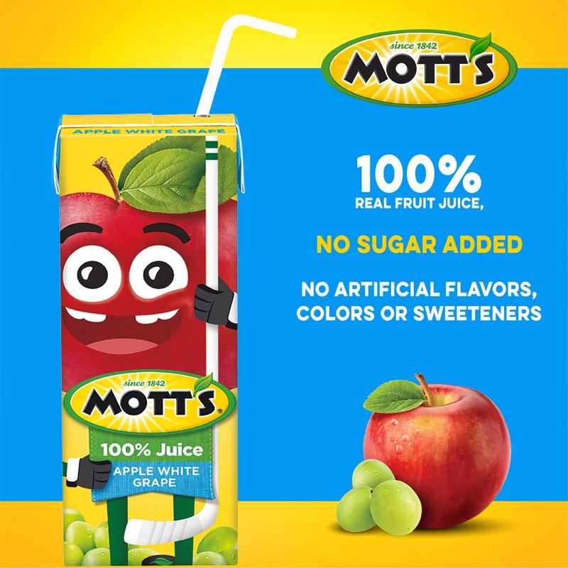 Mott's 100 percent Apple White Grape Juice, 6.75 fl oz