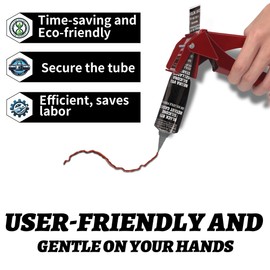 MARKETTY Tube Extrusion Tool - Efficient RTV and silicone dispenser That maximizes The use of all material in The tube and prevents material waste(RED)