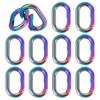 PH PandaHall 12pcs Rainbow Spring Key Rings, 35x21mm Keyring Buckles
