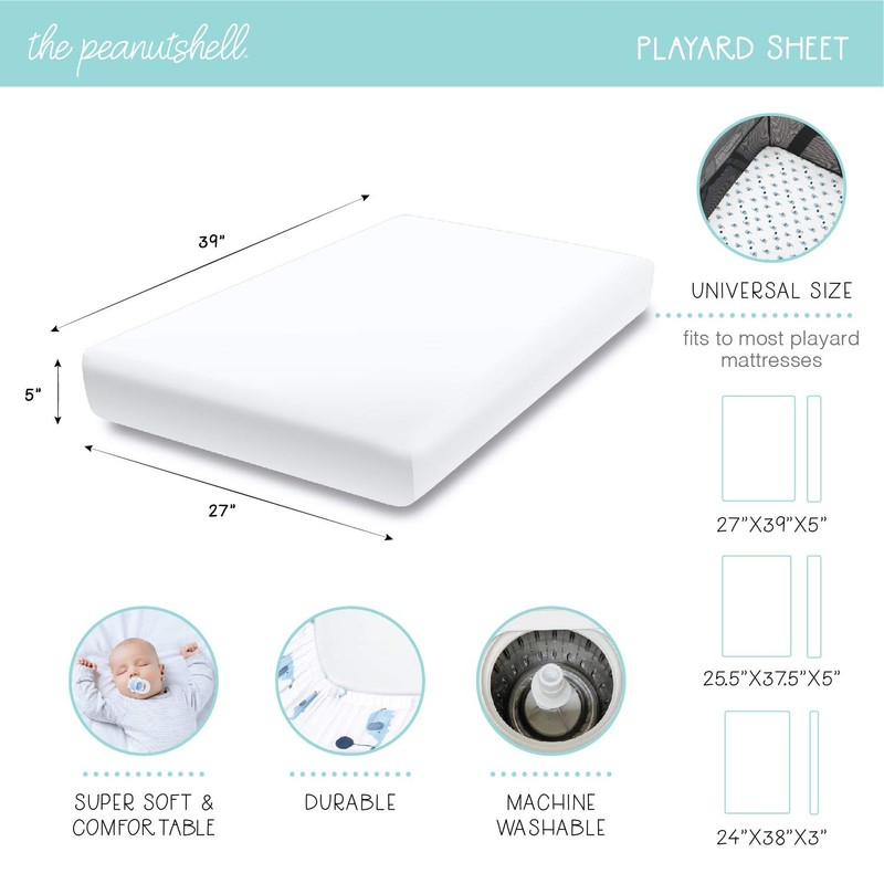 The Peanutshell Fitted Pack n Play, Playard, Mini Crib Sheets