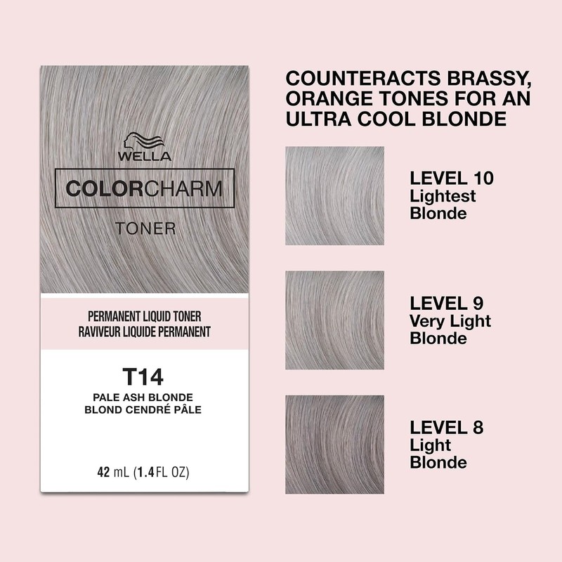 Wella Color Charm Permanent Liquid Hair Toner T-14, Silver Lady,
