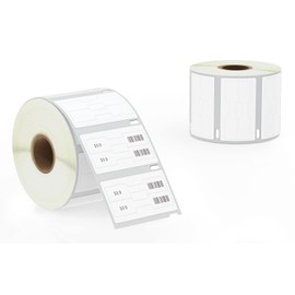 BETCKEY - Barbell Style Jewelry/Price Tag Labels Replace for DYMO 30299 (3/8" x 3/4") - Compatible with DYMO Labelwriter 450, 4XL & Zebra Desktop Printers [2 Rolls/3000 Labels]