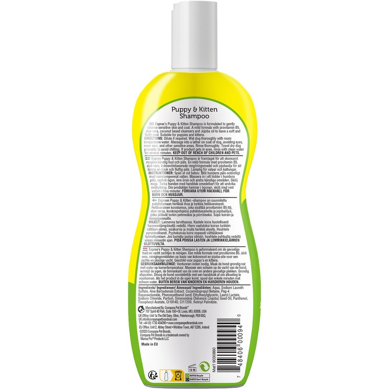 Espree Natural Puppy & Kitten Shampoo Tearless & Hypo Allergenic
