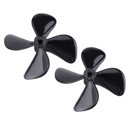Dilwe RC Boat 4-Blade Propeller, 2 Pieces High-Strength CW CCW Plastic 4-Blade Full Immersion Propeller for RC Model Boat Accessories