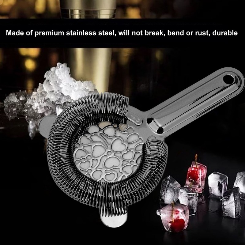 Cocktail Strainer Stainless Steel Gorgeous Glossy Bartending Ice Strainer for