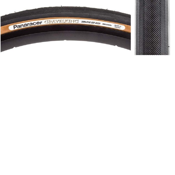 Panaracer GravelKing 700 x 32 C Slick Aramid Folding Tire, Black/Brown