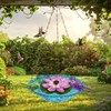 Solar Hanging Bird Bath with Flower Leaf Design, Plastic Bird