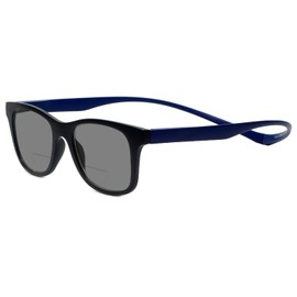Magz Chelsea BiFocal Sunglasses for Women & Men Matte Black&Blue/Grey | Sunglass Readers +1.50 | Magnetic Rear Connecting Frame