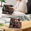 Multi-functional Wooden Telephone Extension Base Father's Gift Bedside Table Desktop