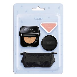 Clio [SET] Founwear cushion plan [main product + refill] + essential blush tab [limited giveaway] black triangle pouch / [SET] 파운웨어 쿠션 기획[본품+리필]+에센셜 블러쉬탭 [한정증정] 블랙삼각파우치