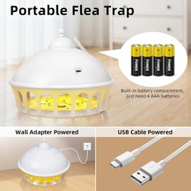 Indoor Flea Light Trap with 5 Refills, Pet Safe Flea Treatment