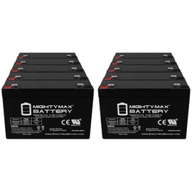 Mighty Max Battery 6V 12AH F2 SLA Battery for Emergency Lighting Fire Alarm - 10 Pack