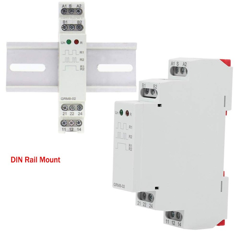 EVTSCAN Compact DIN Rail Latching Relay, 2 SPDT 16A, LED