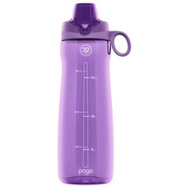 Pogo BPA-Free Plastic Water Bottle with Chug Lid, Purple, 32 oz.