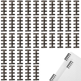 Chisafly Loose Leaf Ring, Loose Ring, Binder Rings, Set of 40, Storage Case, 5 Holes, Hole Diameter 0.6 inch (15 mm), Binding Binding Fastener, Plastic, Transparent, A4, a5, B5, Word Book, Removable,