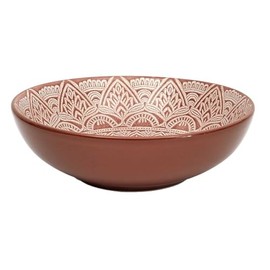 HOME DECO FACTORY, KA0460, Red Terracotta Deep Plate 185 cm - Elegant, Durable and Versatile Design for Soups, Pastas and Salads, Easy to Maintain, Ideal for All Occasions