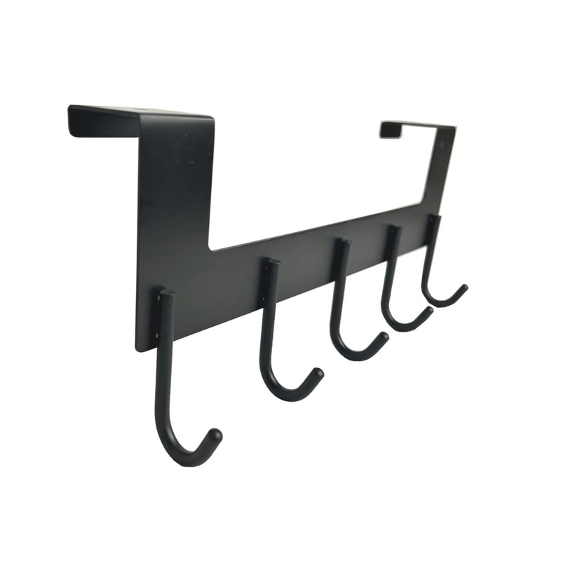 Oypla Heavy Duty Aluminium 5 Hook Over Door Organiser Rack