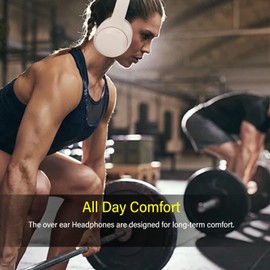 Zunate Bluetooth Headphones Over The Ear, Wireless Headphones, Hands-Free Calls, Foldable Stereo Headset with Deep Bass for Travel, Work, Home Office, PC (Khaki)