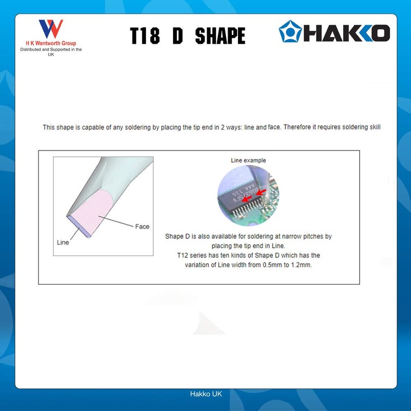 Hakko T18-D08 Chisel Tip 0.8 x 14.5mm for FX-8801/FX-888