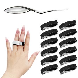12 Pack Buddy Tape Finger Straps with Padded No-Slip Hook and Loop - Washable and Reusable Buddy Straps for Fingers Solution To Be Used as Finger Buddy Straps (Black)