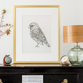 upsimples 16x20 Picture Frame, Display Pictures 11x14 with Mat or 16x20 Without Mat, Wall Hanging Poster Frame, Gold, 1 Pack