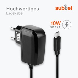 subtel® GPS Ladegerät kompatibel mit Becker Ready 50 Ready 6 Ready 70, Transit 50 Transit 6 Transit 70 Navigator Ladekabel Micro USB Netzteil Navigationsgerät Auflader 2A / 2000mA Anschluss Stecker