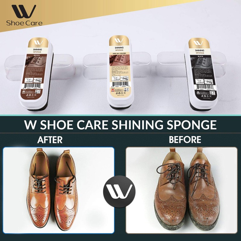 WBM Care Premium Quality Brown Shoe Shine Sponge,Shining Luxury Leather,