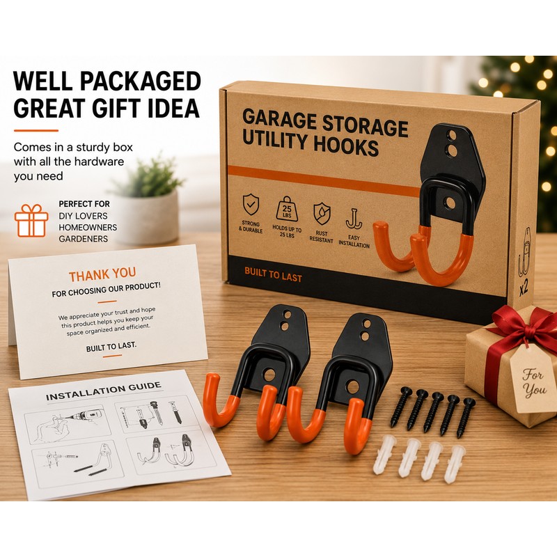 Heavy Duty Wall Mounted Storage Hook for Garage and Home