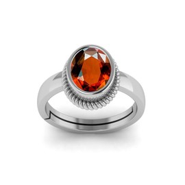 LMDPRAJAPATIS 9.00 Carat Beautiful Natural Garnet Gemstone Engagement Ring For Her, Silver Plated Antique Proposal Ring For Women