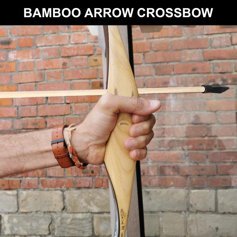 30 Replacement Arrows, 43 cm Bamboo Replacement Arrows with Rubber