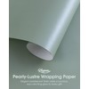 Keypan Sage Green Gift Wrap Paper Roll Set with Ribbon