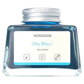 Hongdian Fountain Pen Bottled Ink Sky Blue Color, 60ml Non Carbon Inkwell Bottle, Artist Calligraphy Ink