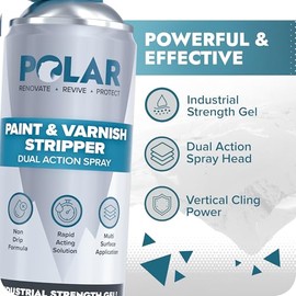 Polar Paint & Varnish Stripper Spray - 6 x 17 Fl Oz | Industrial Strength Gel Removal for Paints, Varnishes & Other Stubborn Resides | Multi Surface Paint Stripper for Wood, Metal and Concrete
