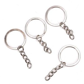 100 Piezas Anillos para Llaveros Plateados de Níquel Metal, 25mm Accesorios para Hacer Joyería DIY, Pulseras, Collares, Llaveros y Manualidades