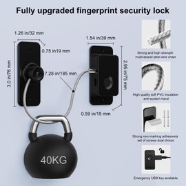 Larimuer Fingerprint Fridge Lock - Child & Pet Proof Security for Drawers, Cabinets, Ovens, Toilet | Smart Biometric& USB Key | Easy Install | Quick Unlock (Black, 1 Pcs)