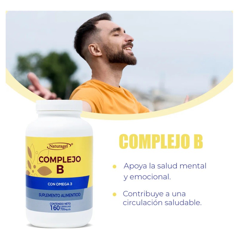 Complejo B + Omega 3 | 160 Softgels | Naturagel