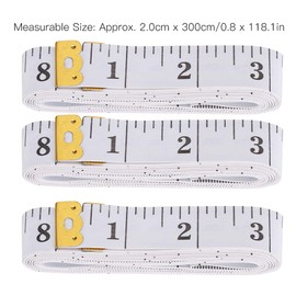 Set 10 Piezas Cinta Metrica Corporal, 300 cm Regla Flexible Doble Cara, Cinta Métrica De Costura Profesional, para Medir El Cuerpo, Sastre, Medición (2.0cm*300cm white)