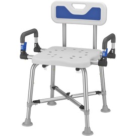 Shower Chair for Seniros Elderly Handicap Disabled or Bariatric Adults with Arms and Back, Bench Seat for Inside Shower stall and Bathroom Bath Tub Seats Adjustable Stool Heavy Duty 500 lbs sit Chairs